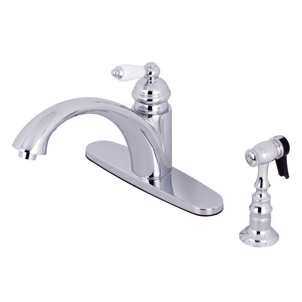 Kingston Brass KS6571PLBS Single-Handle Kitchen Faucet, Polished Chrome - BNGBath