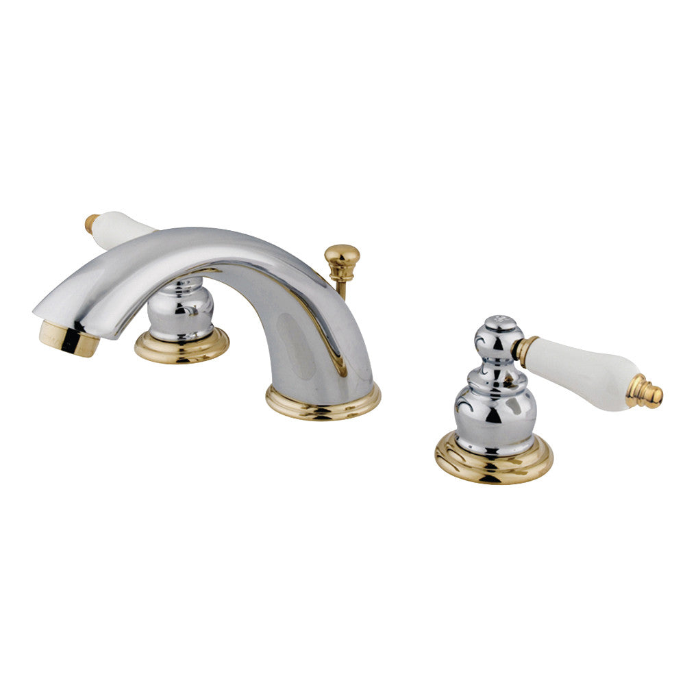 Kingston Brass KB974B Widespread Bathroom Faucet, Polished Chrome/Polished Brass - BNGBath