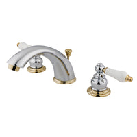 Thumbnail for Kingston Brass KB974B Widespread Bathroom Faucet, Polished Chrome/Polished Brass - BNGBath