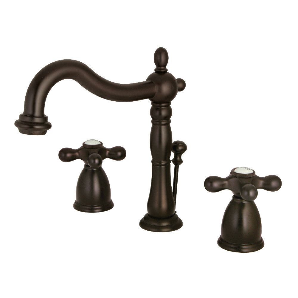 Kingston Brass KB1975AX Heritage Widespread Bathroom Faucet with Plastic Pop-Up, Oil Rubbed Bronze - BNGBath