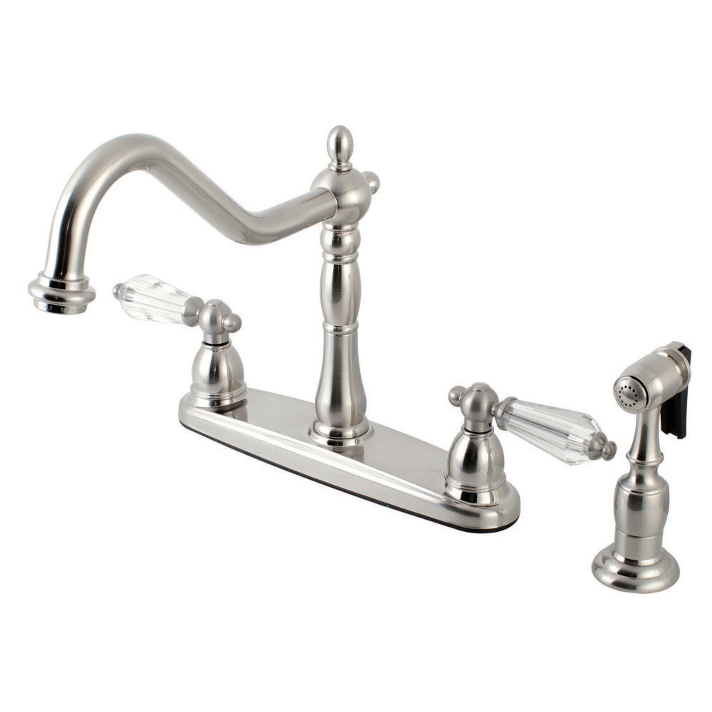 Kingston Brass KB1758WLLBS Wilshire Centerset Kitchen Faucet, Brushed Nickel - BNGBath