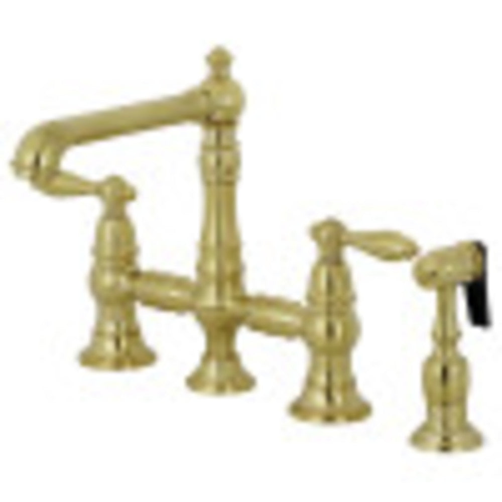 Kingston Brass KS7277ALBS Kitchen Faucet with Side Sprayer, Brushed Brass - BNGBath