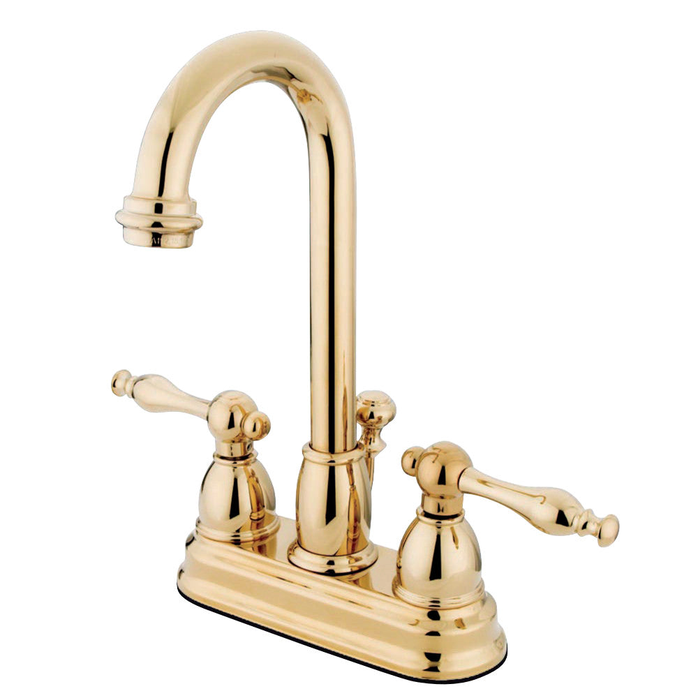 Kingston Brass KB3612NL 4 in. Centerset Bathroom Faucet, Polished Brass - BNGBath