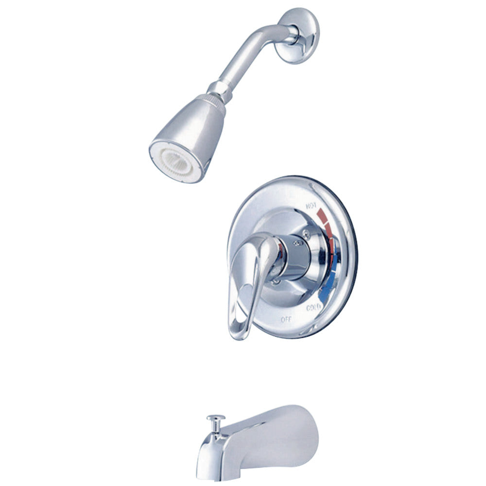 Kingston Brass GKB691 Water Saving Chatham Tub & Shower Faucet with 1.5GPM Showerhead and Single Loop Handle, Polished Chrome - BNGBath