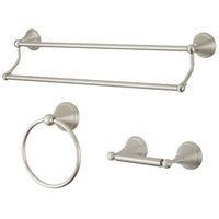 Thumbnail for Kingston Brass BAK297348SN 3-Piece Bathroom Accessories Set, Brushed Nickel - BNGBath