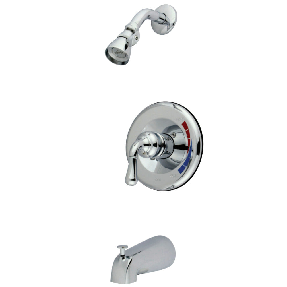 Kingston Brass GKB631 Water Saving Magellan Tub and Shower Faucet with Water Savings Showerhead, Polished Chrome - BNGBath