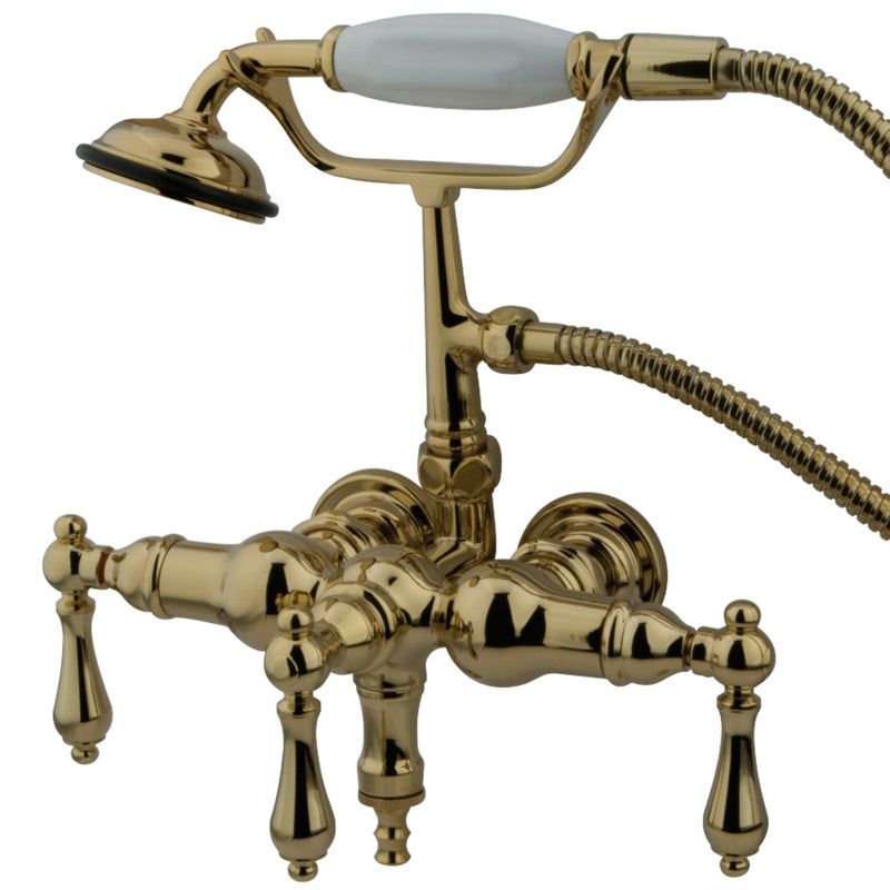 Kingston Brass CC19T2 Vintage 3-3/8-Inch Wall Mount Tub Faucet, Polished Brass - BNGBath