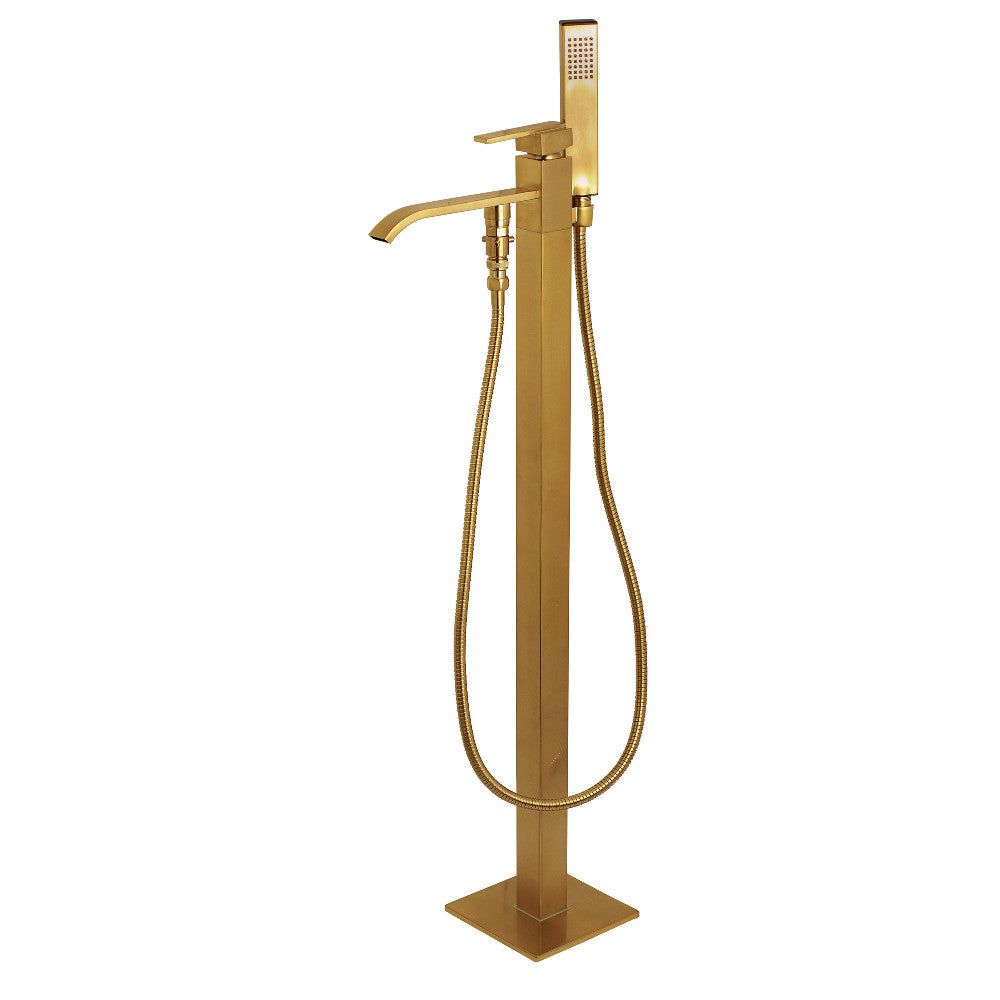 Kingston Brass KS4137QLL Executive Freestanding Tub Faucet with Hand Shower, Brushed Brass - BNGBath