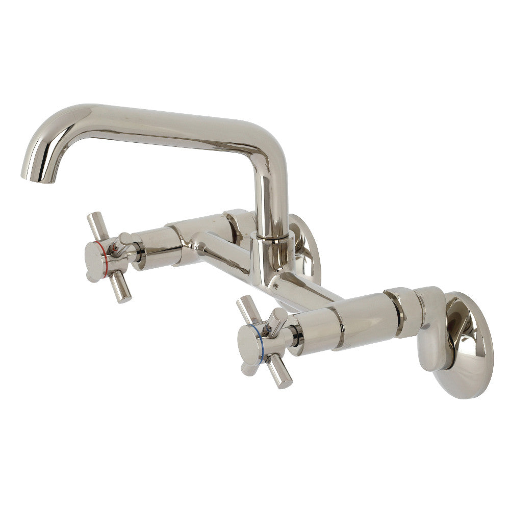 Kingston Brass KS423PN Concord Two-Handle Wall-Mount Kitchen Faucet, Polished Nickel - BNGBath