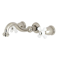 Thumbnail for Kingston Brass KS3126PX Vintage 2-Handle Wall Mount Bathroom Faucet, Polished Nickel - BNGBath