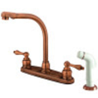 Thumbnail for Kingston Brass KB716AL Victorian Centerset Kitchen Faucet, Antique Copper - BNGBath