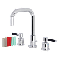Thumbnail for Kingston Brass FSC8931DKL Kaiser Widespread Bathroom Faucet with Brass Pop-Up, Polished Chrome - BNGBath