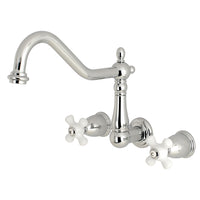Thumbnail for Kingston Brass KS1021PX Heritage Wall Mount Tub Faucet, Polished Chrome - BNGBath