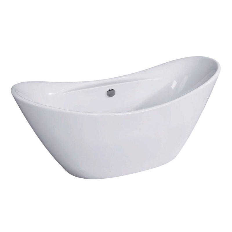 Aqua Eden VTDS682929 68-Inch Acrylic Double Slipper Freestanding Tub with Drain, White - BNGBath
