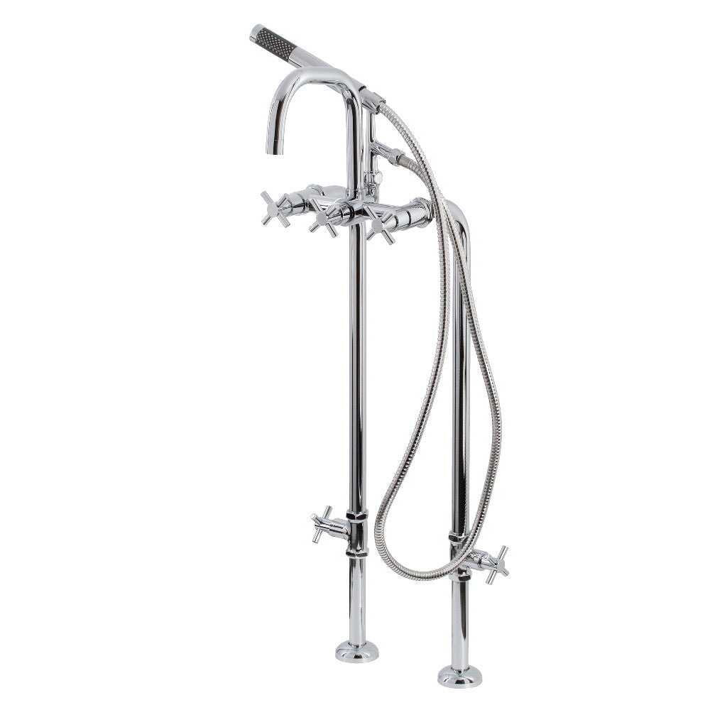 Aqua Vintage CCK8401DX Concord Freestanding Tub Faucet with Supply Line, Stop Valve, Polished Chrome - BNGBath