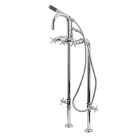 Thumbnail for Aqua Vintage CCK8401DX Concord Freestanding Tub Faucet with Supply Line, Stop Valve, Polished Chrome - BNGBath