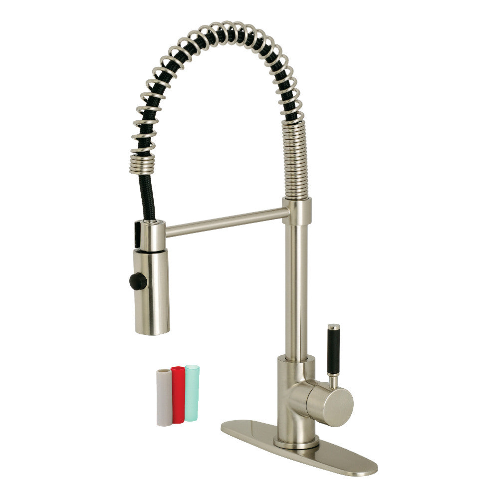 Gourmetier LS8778DKL Kaiser Single-Handle Pre-Rinse Kitchen Faucet, Brushed Nickel - BNGBath