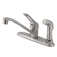 Thumbnail for Kingston Brass GKB563SNSP Wyndham Single-Handle Centerset Kitchen Faucet, Brushed Nickel - BNGBath