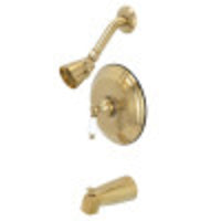 Thumbnail for Kingston Brass KB3637PL Restoration Tub and Shower Faucet, Brushed Brass - BNGBath