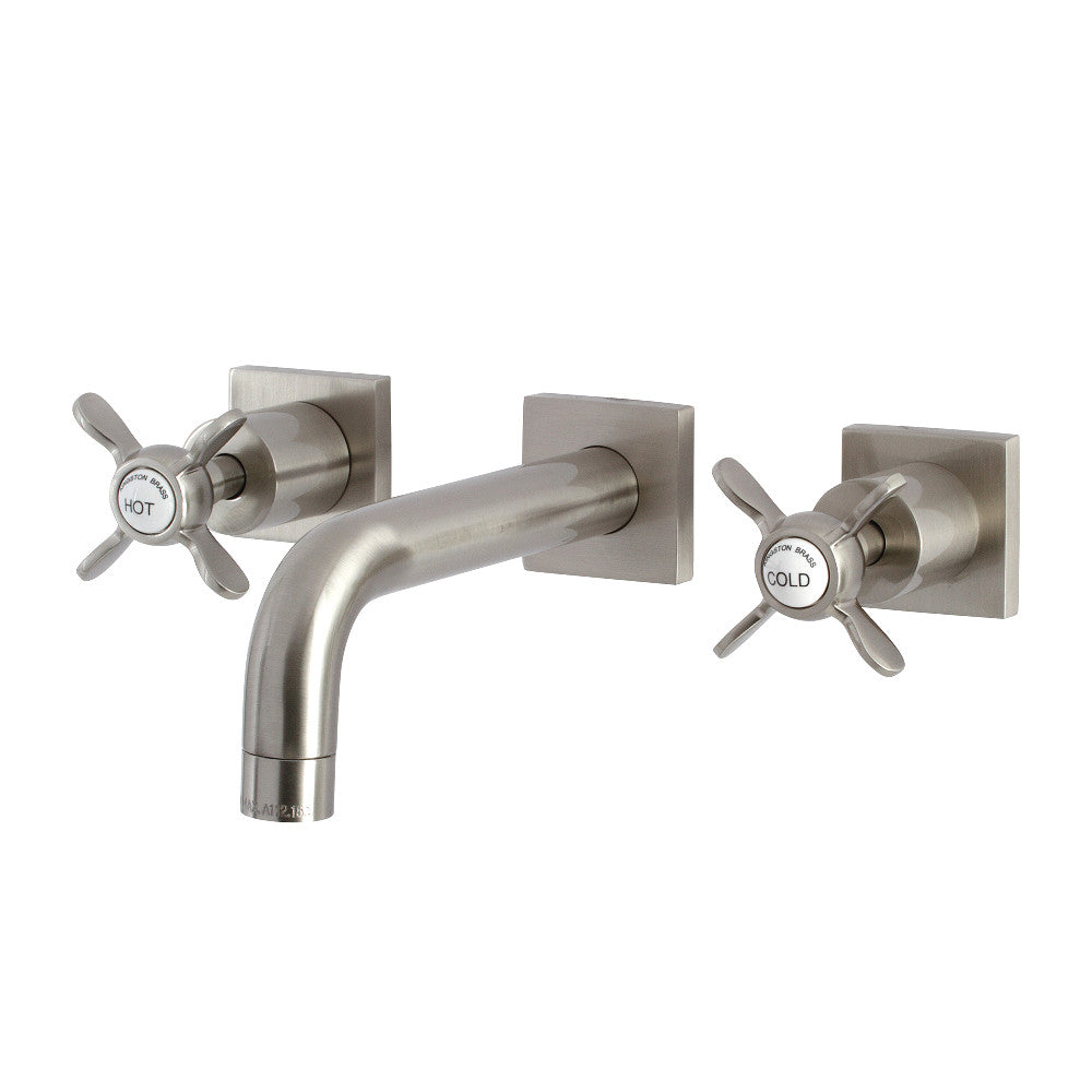 Kingston Brass KS6128BEX Essex Two-Handle Wall Mount Bathroom Faucet, Brushed Nickel - BNGBath