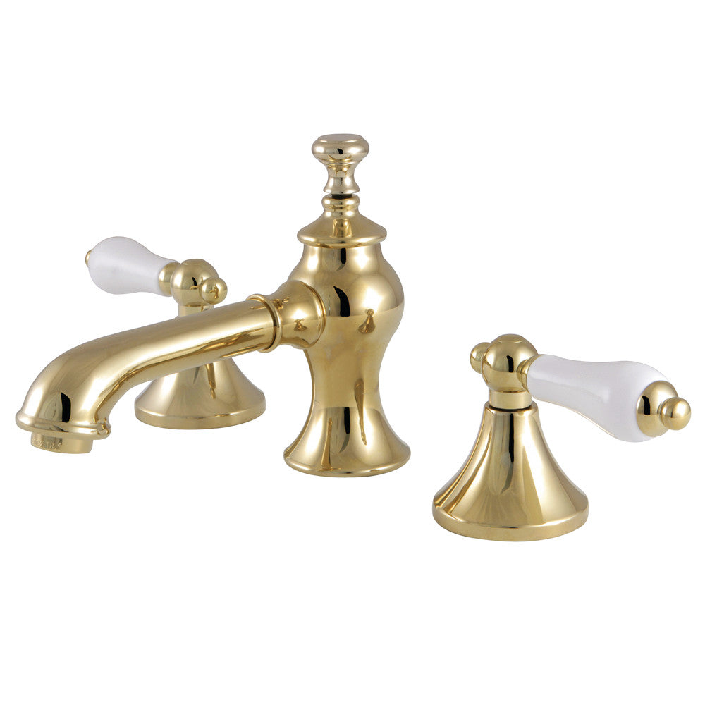 Kingston Brass KC7062PL Vintage 8" Widespread Bathroom Faucet, Polished Brass - BNGBath