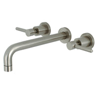 Thumbnail for Kingston Brass KS8028DL Concord Two-Handle Wall Mount Tub Faucet, Brushed Nickel - BNGBath