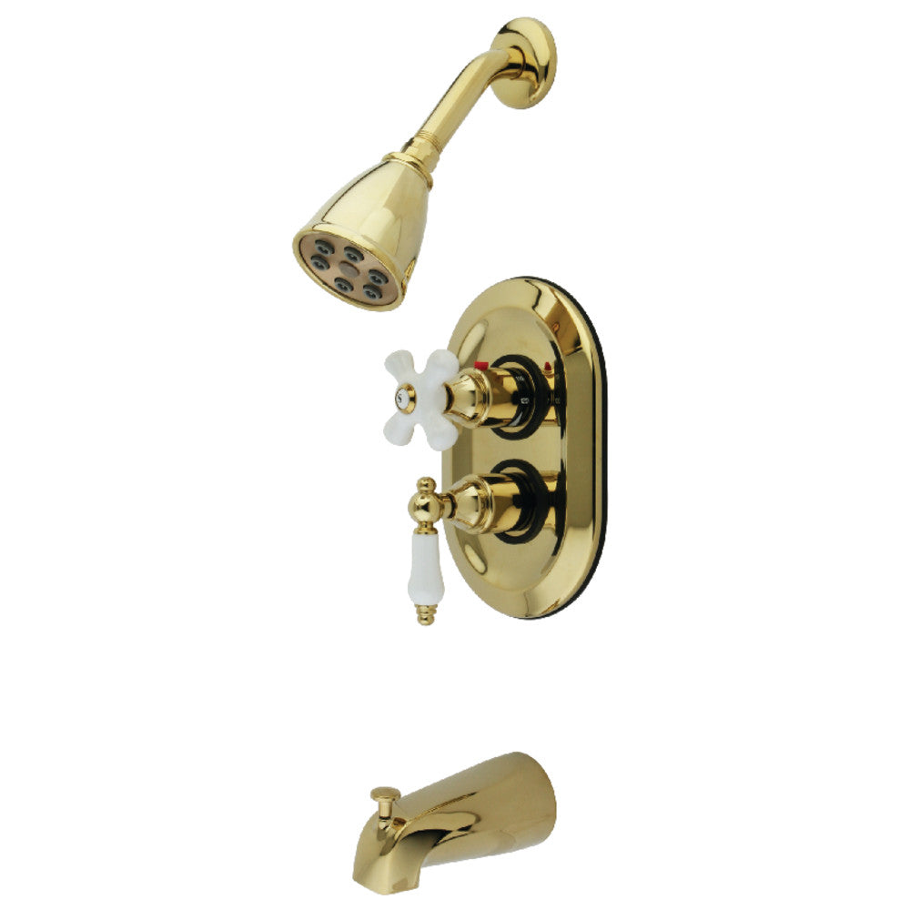 Kingston Brass KS36320PL Tub and Shower Faucet, Polished Brass - BNGBath
