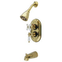 Thumbnail for Kingston Brass KS36320PL Tub and Shower Faucet, Polished Brass - BNGBath