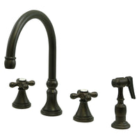 Thumbnail for Kingston Brass KS2795AXBS Widespread Kitchen Faucet, Oil Rubbed Bronze - BNGBath