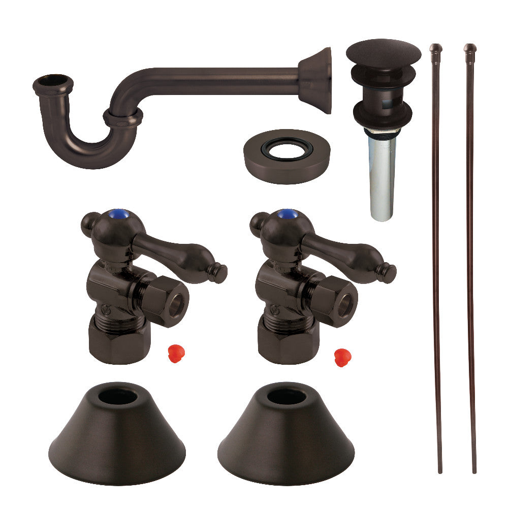 Kingston Brass CC53305VOKB30 Traditional Plumbing Sink Trim Kit with P-Trap and Overflow Drain, Oil Rubbed Bronze - BNGBath