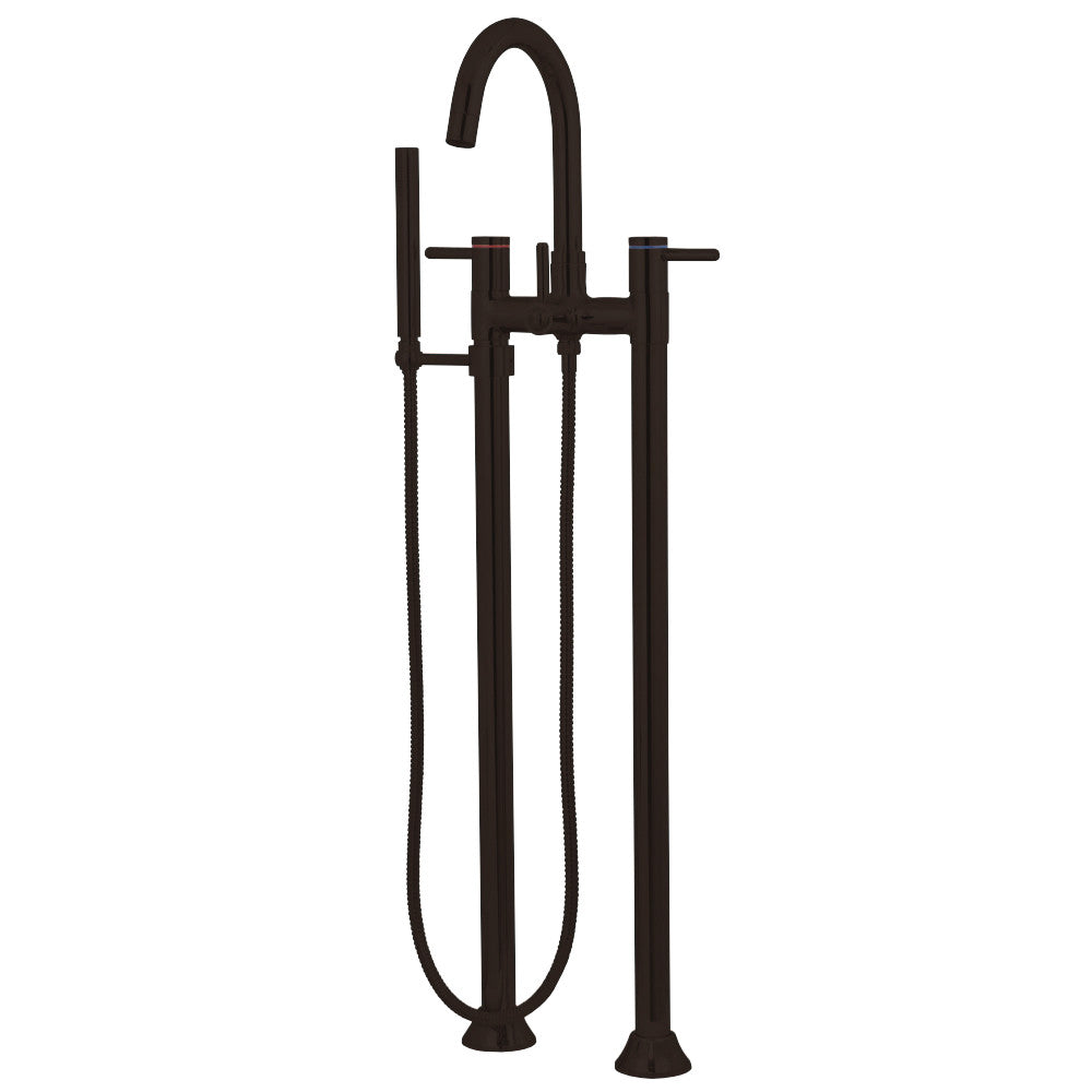Kingston Brass KS8355DL Concord Freestanding Tub Faucet with Hand Shower, Oil Rubbed Bronze - BNGBath