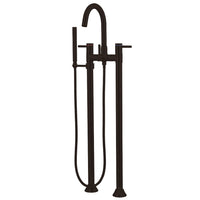 Thumbnail for Kingston Brass KS8355DL Concord Freestanding Tub Faucet with Hand Shower, Oil Rubbed Bronze - BNGBath