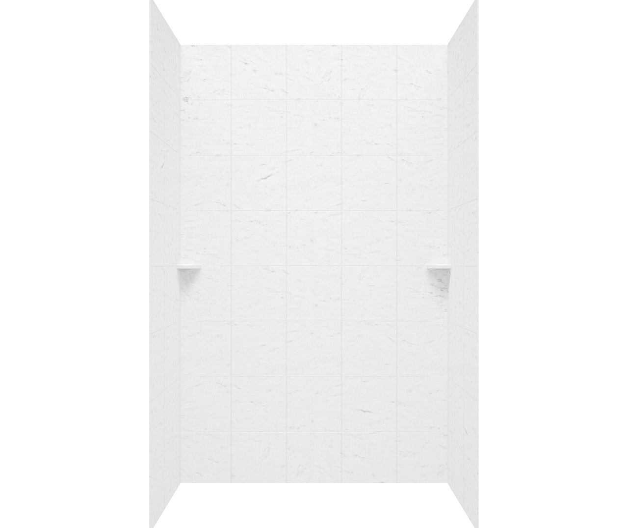 SQMK72-3636 36 x 36 x 72 Swanstone Square Tile Glue up Tub Wall Kit in Carrara