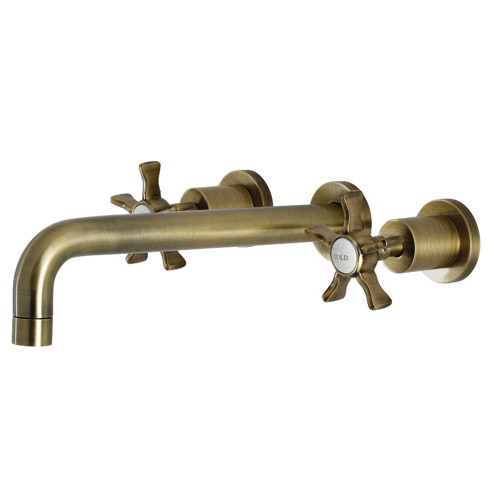 Kingston Brass KS8023NX Hamilton Two-Handle Wall Mount Tub Faucet, Antique Brass - BNGBath