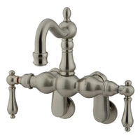 Thumbnail for Kingston Brass CC1081T8 Vintage Adjustable Center Wall Mount Tub Faucet, Brushed Nickel - BNGBath