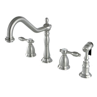 Thumbnail for Kingston Brass KS1798TALBS Widespread Kitchen Faucet, Brushed Nickel - BNGBath
