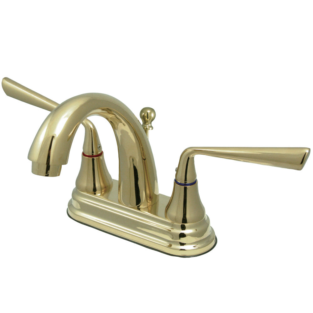 Kingston Brass KS7612ZL 4 in. Centerset Bathroom Faucet, Polished Brass - BNGBath