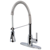 Thumbnail for Gourmetier GSY8871CTL Continental Single-Handle Pre-Rinse Kitchen Faucet, Polished Chrome - BNGBath