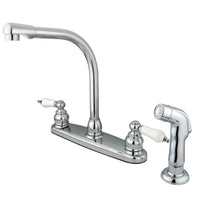 Thumbnail for Kingston Brass KB711SP Victorian Centerset Kitchen Faucet, Polished Chrome - BNGBath