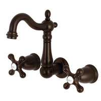 Thumbnail for Kingston Brass KS1225AX 8-Inch Center Wall Mount Bathroom Faucet, Oil Rubbed Bronze - BNGBath