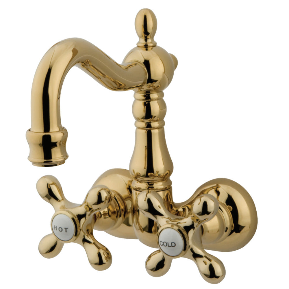 Kingston Brass CC1077T2 Vintage 3-3/8-Inch Wall Mount Tub Faucet, Polished Brass - BNGBath