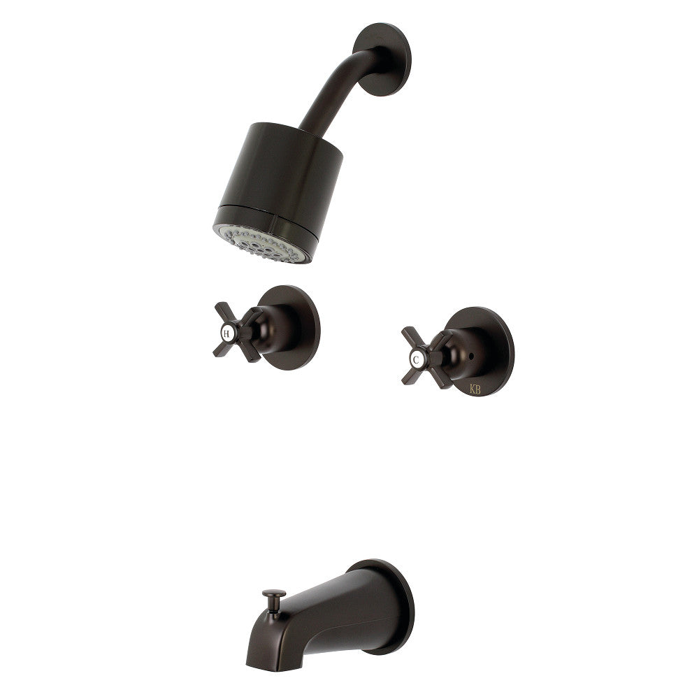 Kingston Brass KBX8145ZX Millennium Two-Handle Tub and Shower Faucet, Oil Rubbed Bronze - BNGBath