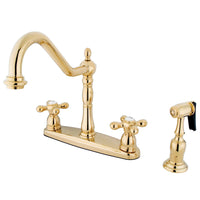Thumbnail for Kingston Brass KB1752AXBS Heritage Centerset Kitchen Faucet, Polished Brass - BNGBath