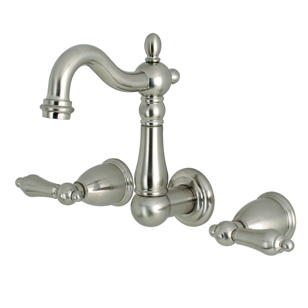 Kingston Brass KS1228AL Wall Mount Bathroom Faucet, Brushed Nickel - BNGBath