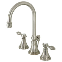 Thumbnail for Kingston Brass KS2988TAL Tudor Widespread Bathroom Faucet with Brass Pop-Up, Brushed Nickel - BNGBath
