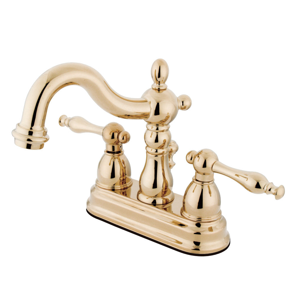 Kingston Brass KS1602NL 4 in. Centerset Bathroom Faucet, Polished Brass - BNGBath