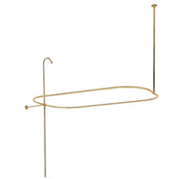 Thumbnail for Kingston Brass ABT1040-2 Oval Shower Riser with Enclosure, Polished Brass - BNGBath