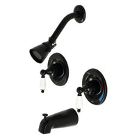 Thumbnail for Kingston Brass KB660PL Vintage Tub and Shower Faucet, Matte Black - BNGBath