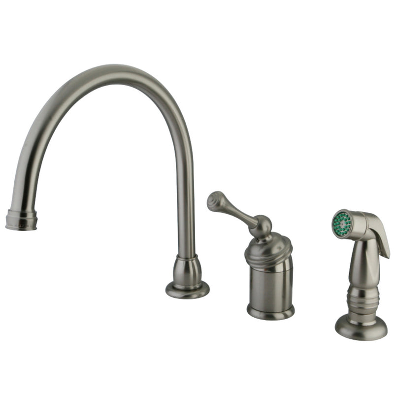 Kingston Brass KB3818BLSP Widespread Kitchen Faucet, Brushed Nickel - BNGBath