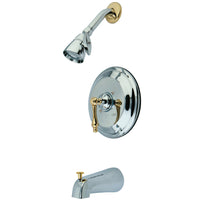 Thumbnail for Kingston Brass KB3634AL Restoration Tub & Shower Faucet, Polished Chrome with Polished Brass Trim - BNGBath